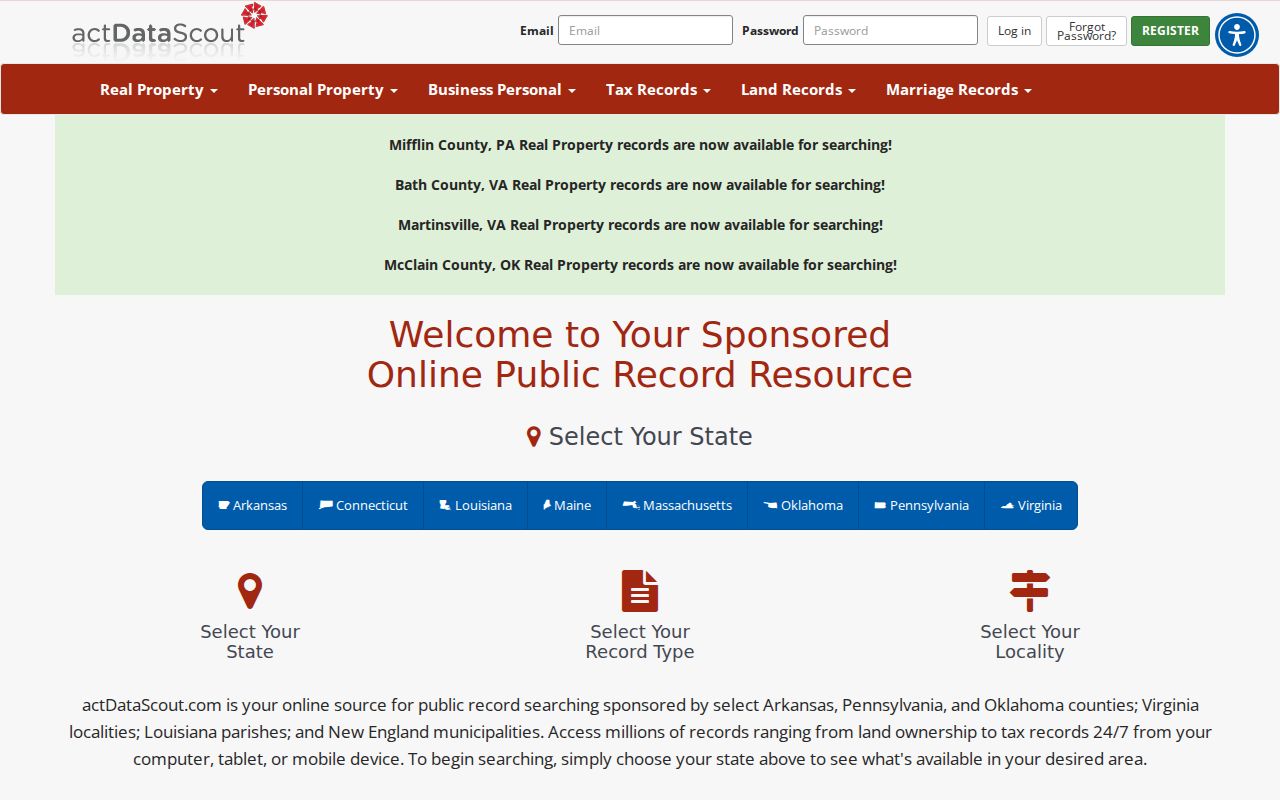 Texarkana people search actDataScout property records
